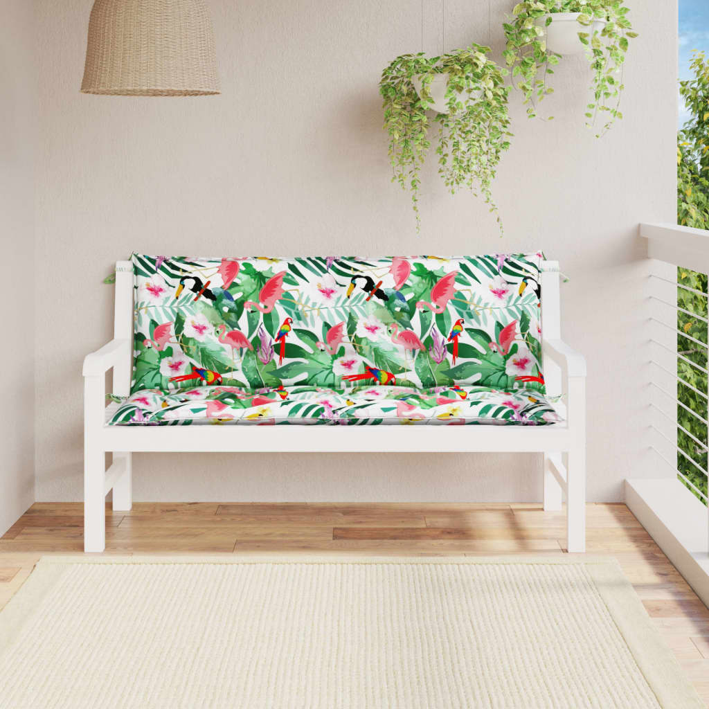 vidaXL Garden Bench Cushions 2pcs Multicolor 59.1"x19.7"x2.8" Fabric
