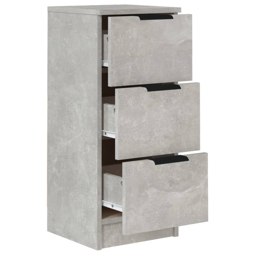 vidaXL Sideboards 2 pcs Concrete Gray 11.8"x11.8"x27.6" Engineered Wood