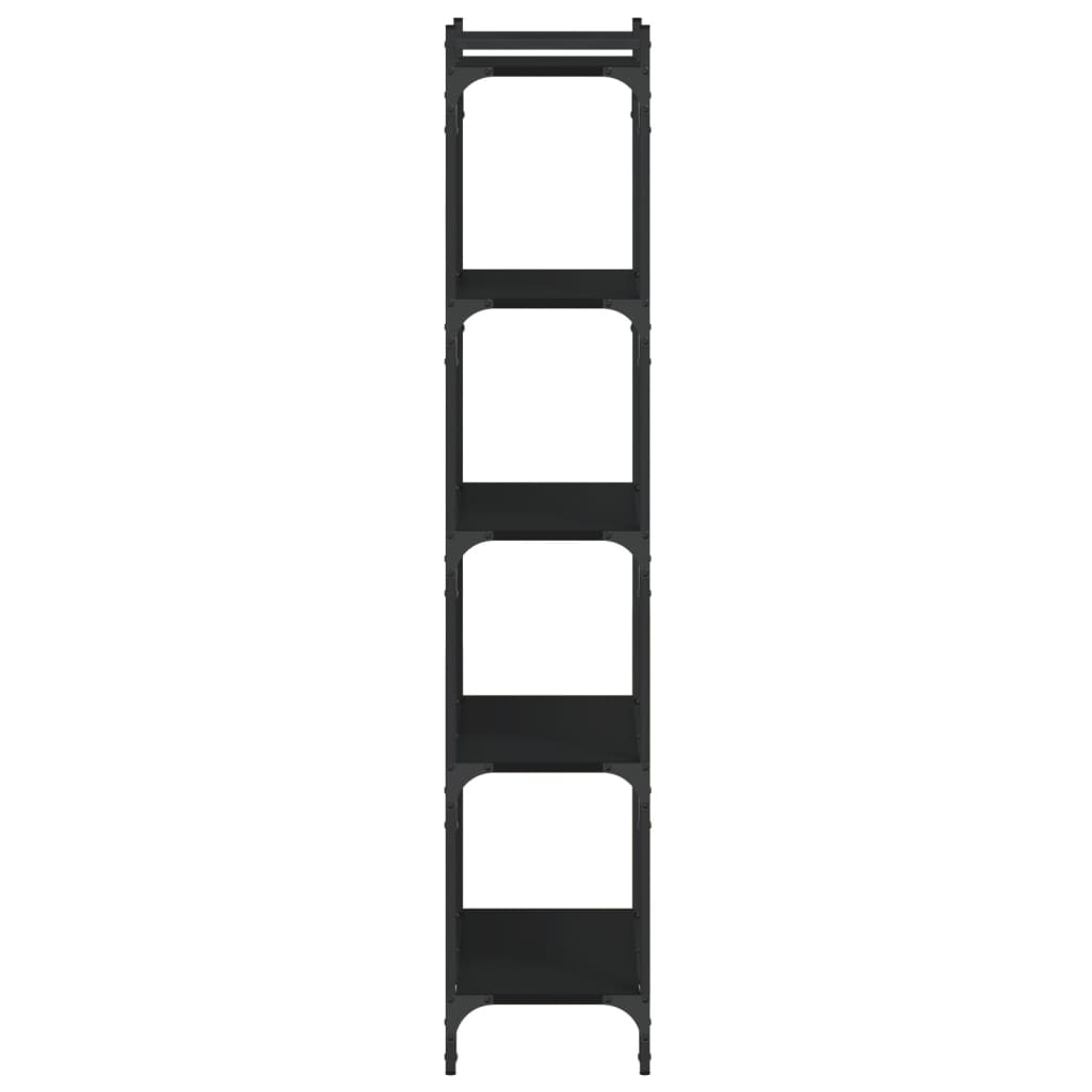 vidaXL Bookcase 5-Tier Black 23.6"x11.8"x60.6" Engineered Wood