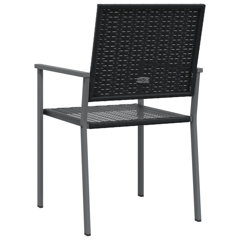vidaXL Patio Chairs 6 pcs Black 21.3"x24.6"x35" Poly Rattan