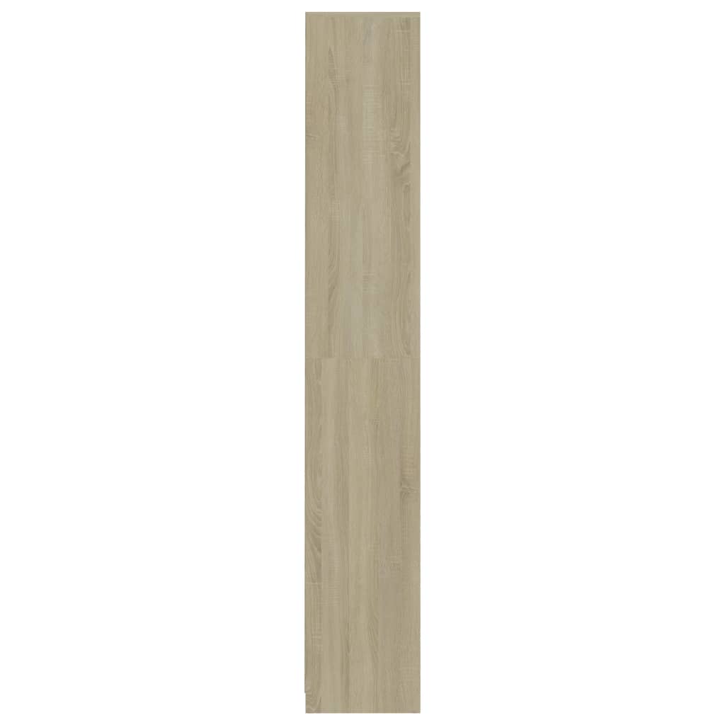 vidaXL Bathroom Cabinet White and Sonoma Oak 11.8"x11.8"x72.2" Engineered Wood