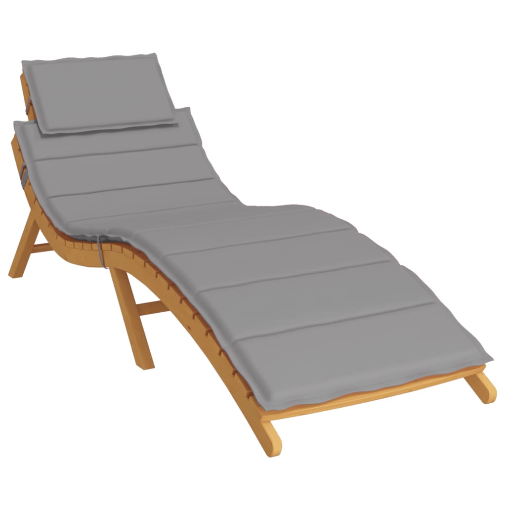 vidaXL Sun Lounger Cushion Gray 73.2"x22.8"x1.2" Oxford Fabric