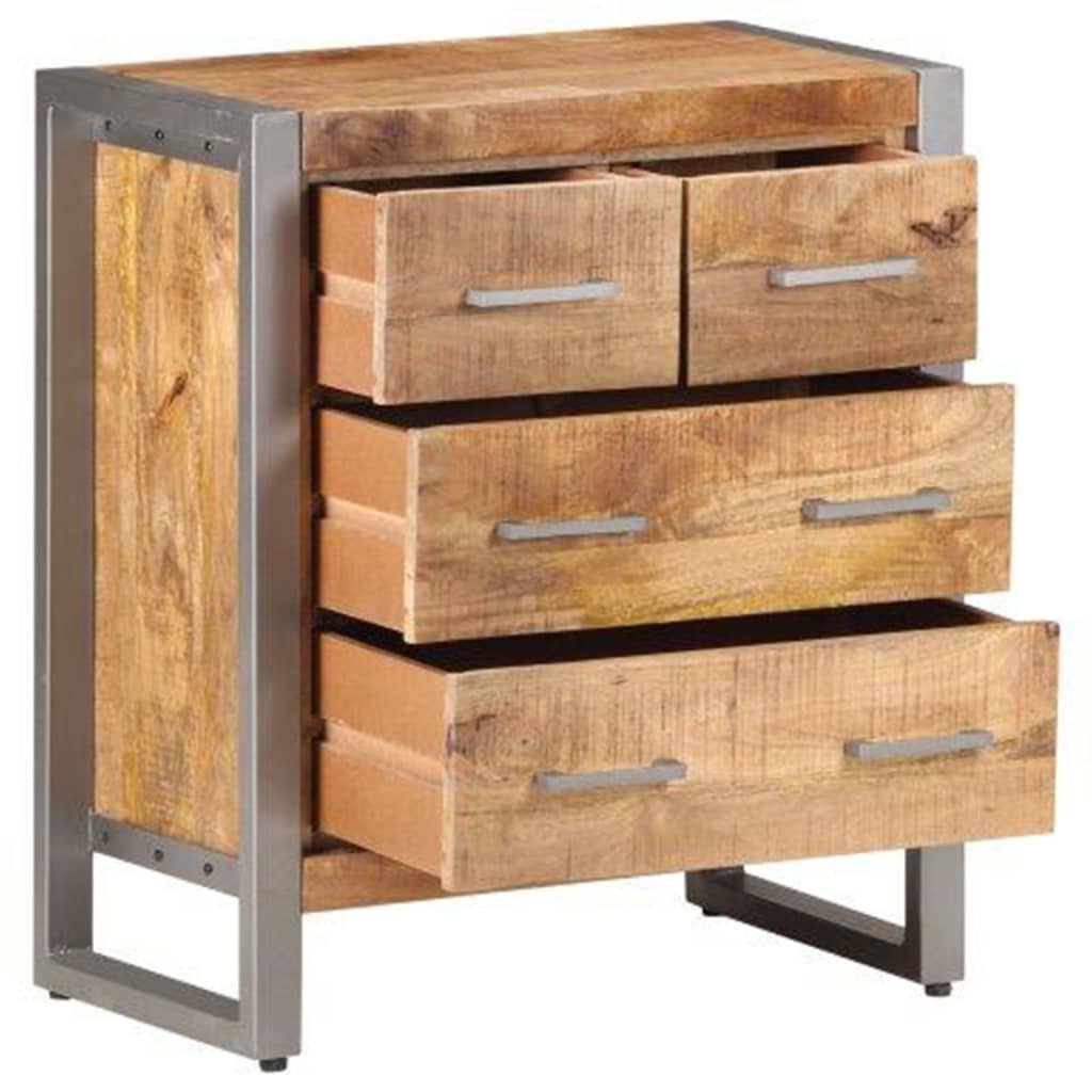 vidaXL Sideboard 23.6"x13.8"x27.6" Rough Mango Wood