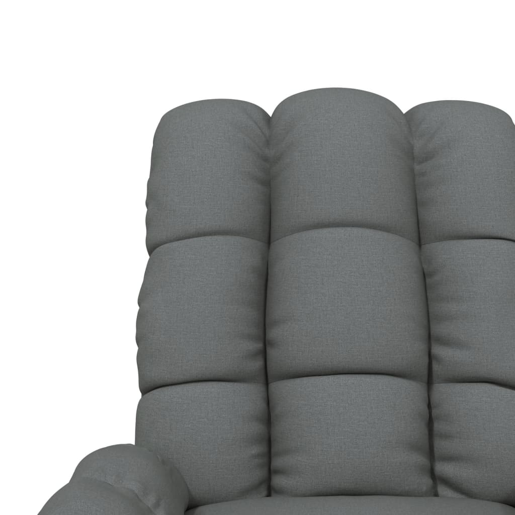 vidaXL Massage Recliner Dark Gray Fabric
