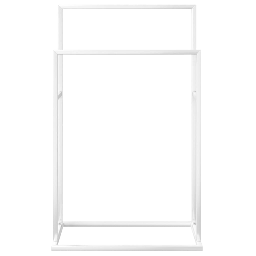 vidaXL Freestanding Towel Rack White 18.9"x9.4"x30.9" Iron