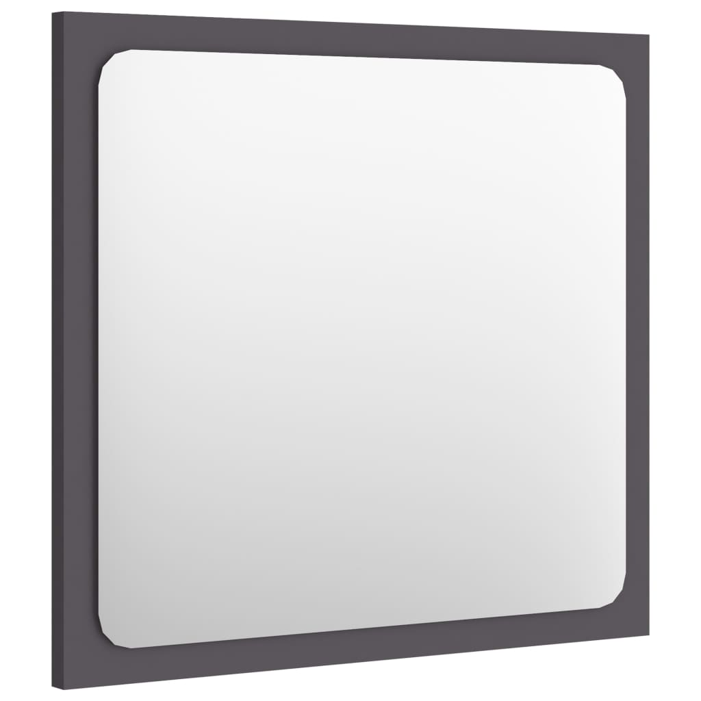 vidaXL Bathroom Mirror Gray 15.7"x0.6"x14.6" Engineered Wood