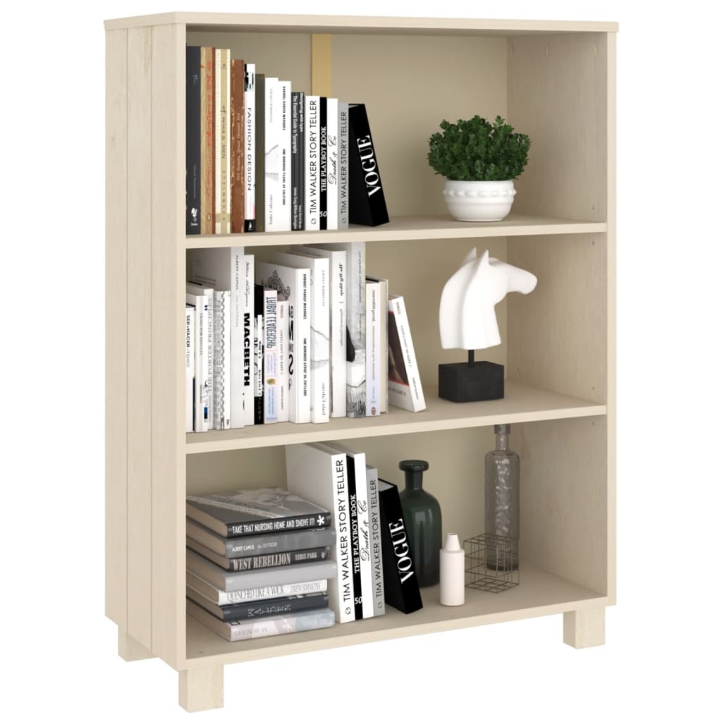 vidaXL Book Cabinet Honey Brown 33.5"x13.8"x44.1" Solid Wood Pine