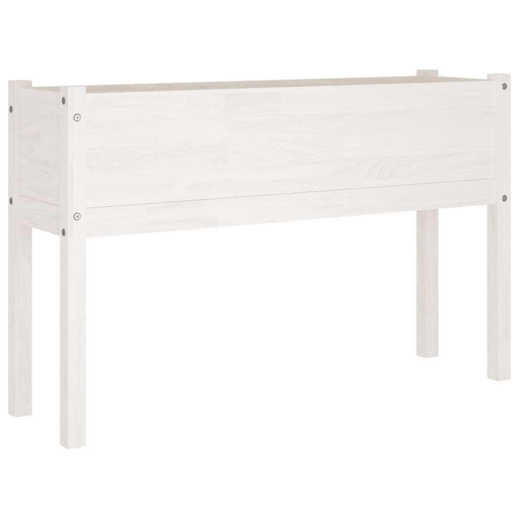 vidaXL Garden Planters 2 pcs White 43.3"x12.2"x27.6" Solid Wood Pine