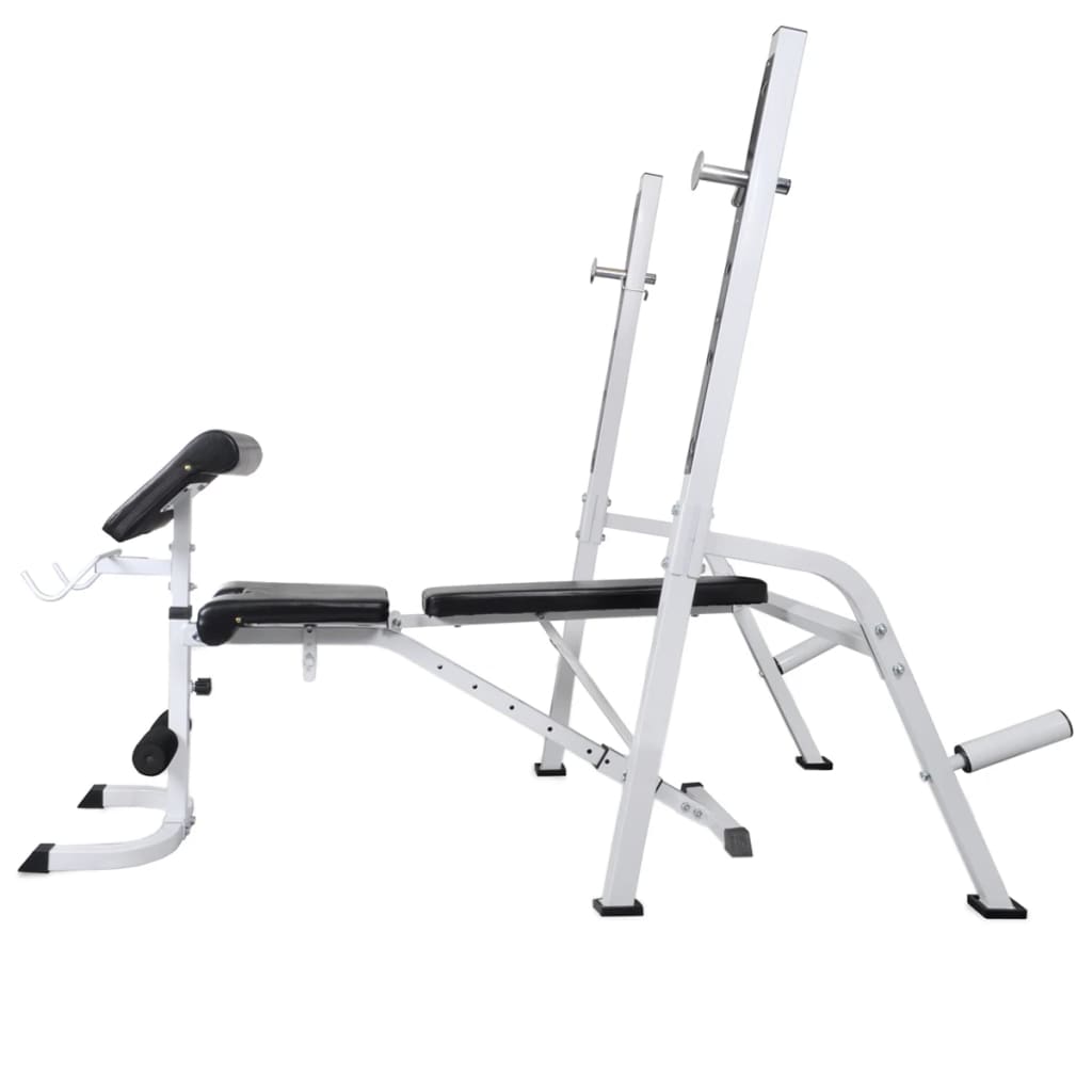 vidaXL Workout Bench with Weight Rack, Barbell and Dumbbell Set 198.4 lb