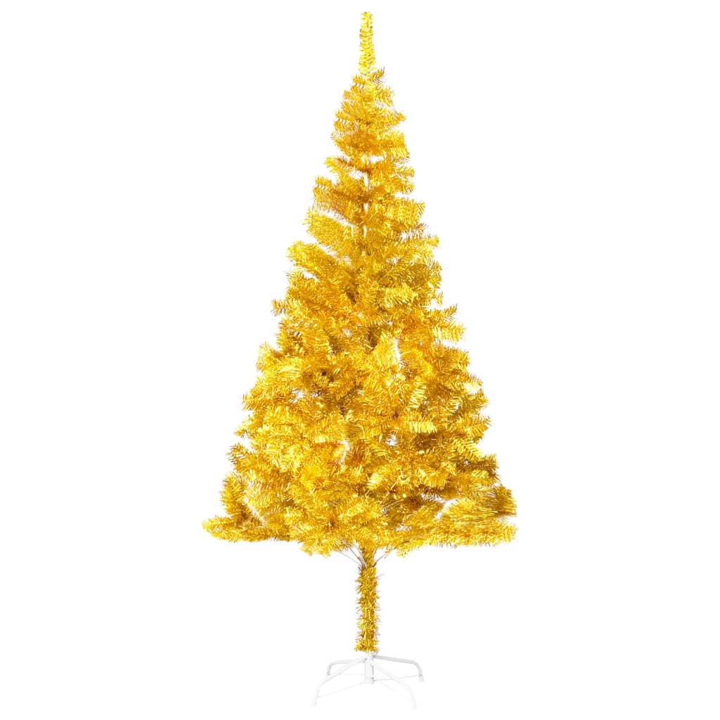 vidaXL Artificial Christmas Tree with LEDs&Ball Set Gold 94.5" PET