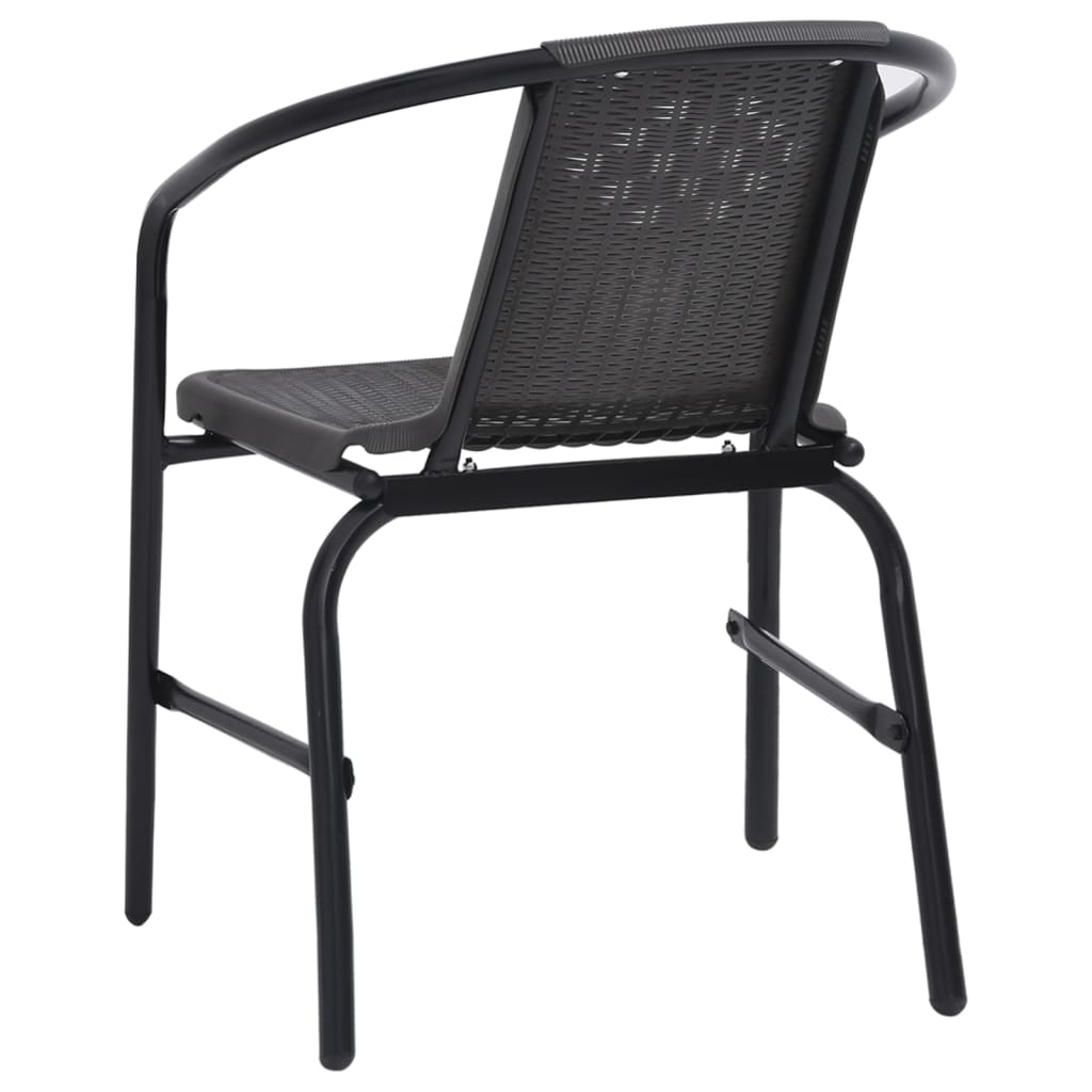 vidaXL Patio Chairs 4 pcs Plastic Rattan and Steel 242.5 lb