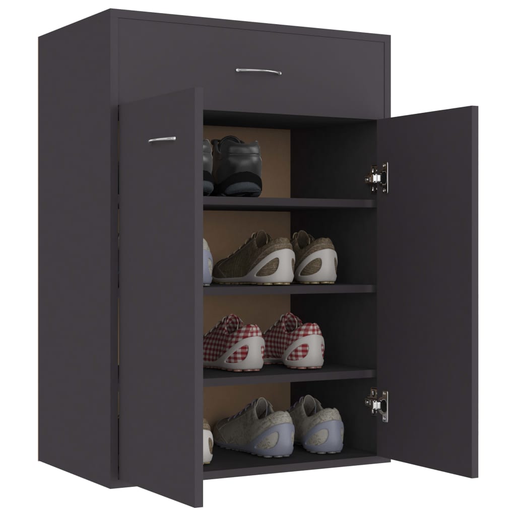 vidaXL Shoe Cabinet Gray 23.6"x13.8"x33.1" Engineered Wood