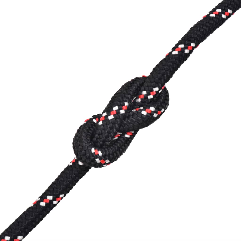 vidaXL Marine Rope Polypropylene 0.55" 1968.5" Black