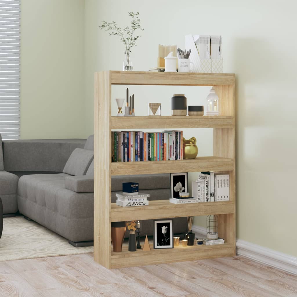 vidaXL Book Cabinet/Room Divider Sonoma Oak 39.4"x11.8"x53.1"