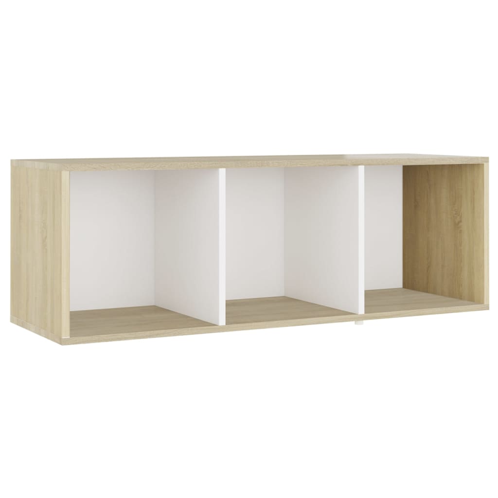 vidaXL 3 Piece TV Stand Set White and Sonoma Oak Engineered Wood