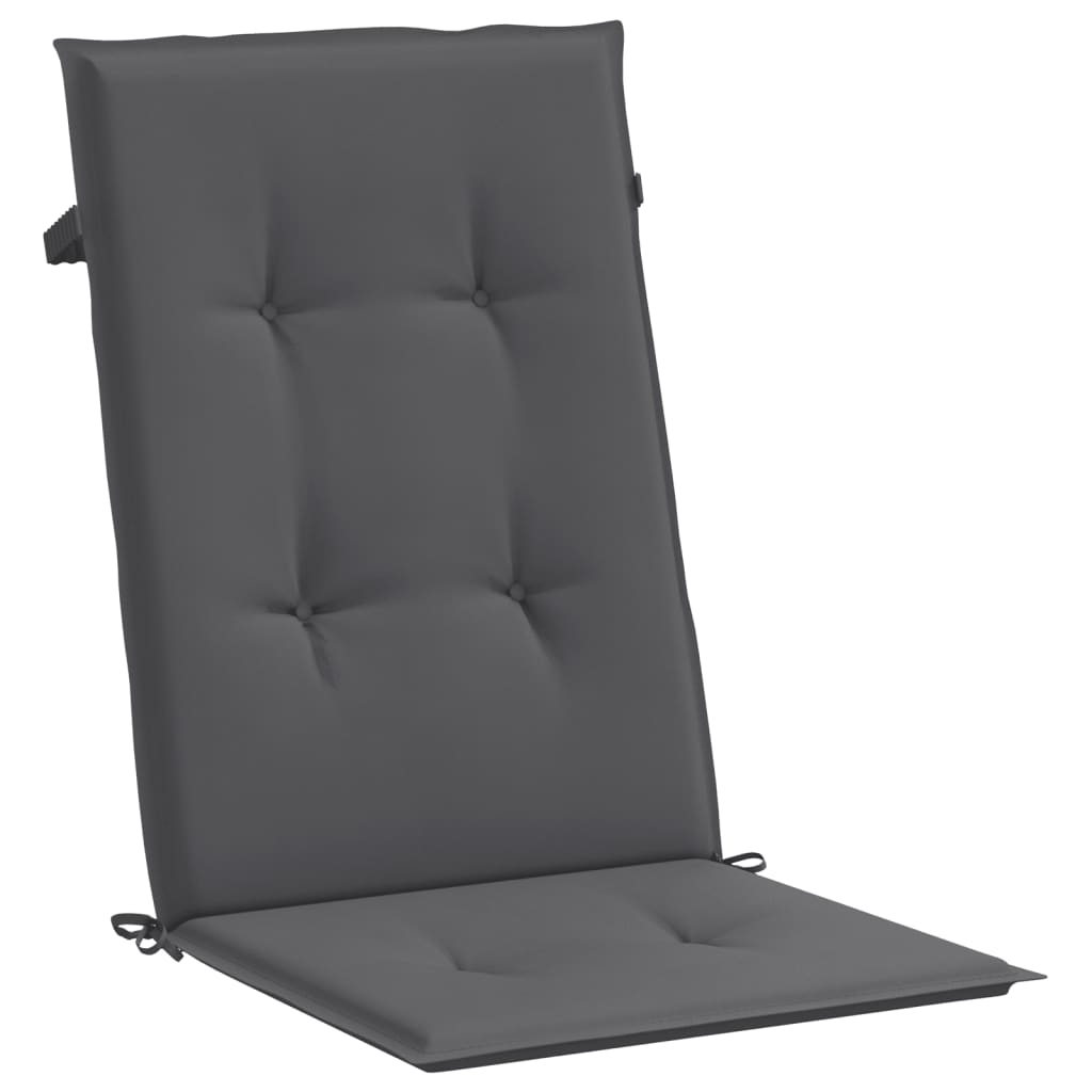 vidaXL Garden Highback Chair Cushions 4 pcs Anthracite 47.2"x19.7"x1.2" Fabric