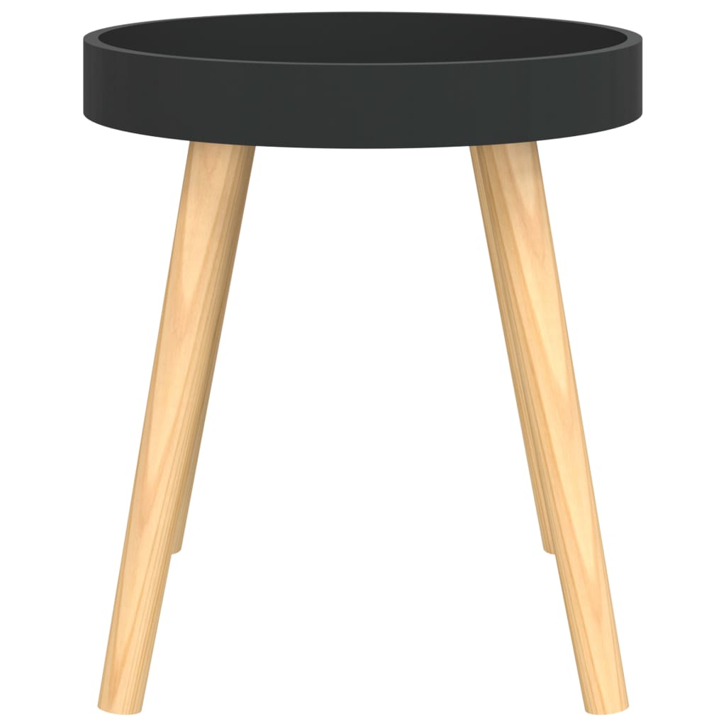 vidaXL Side Table Black 15"x15"x15.7" Engineered Wood&Solid Wood Pine