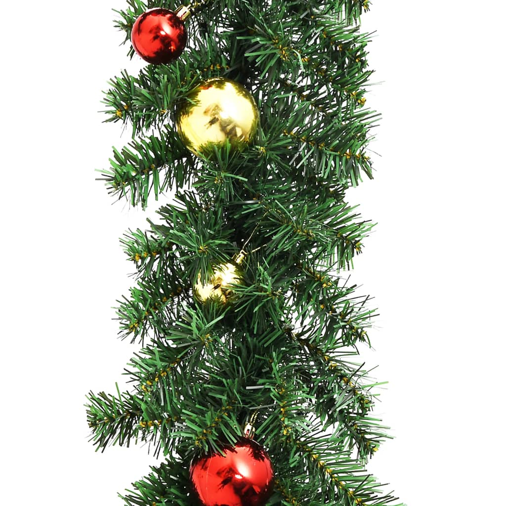 vidaXL Christmas Garland Decorated with Baubles and LED Lights 197"