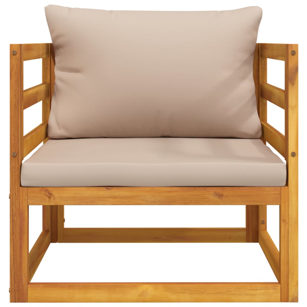 vidaXL Patio Chair with Taupe Cushions Solid Wood Acacia