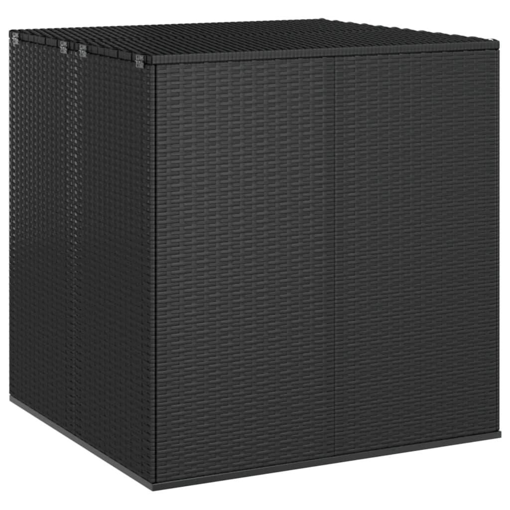 vidaXL Patio Cushion Box PE Rattan Black