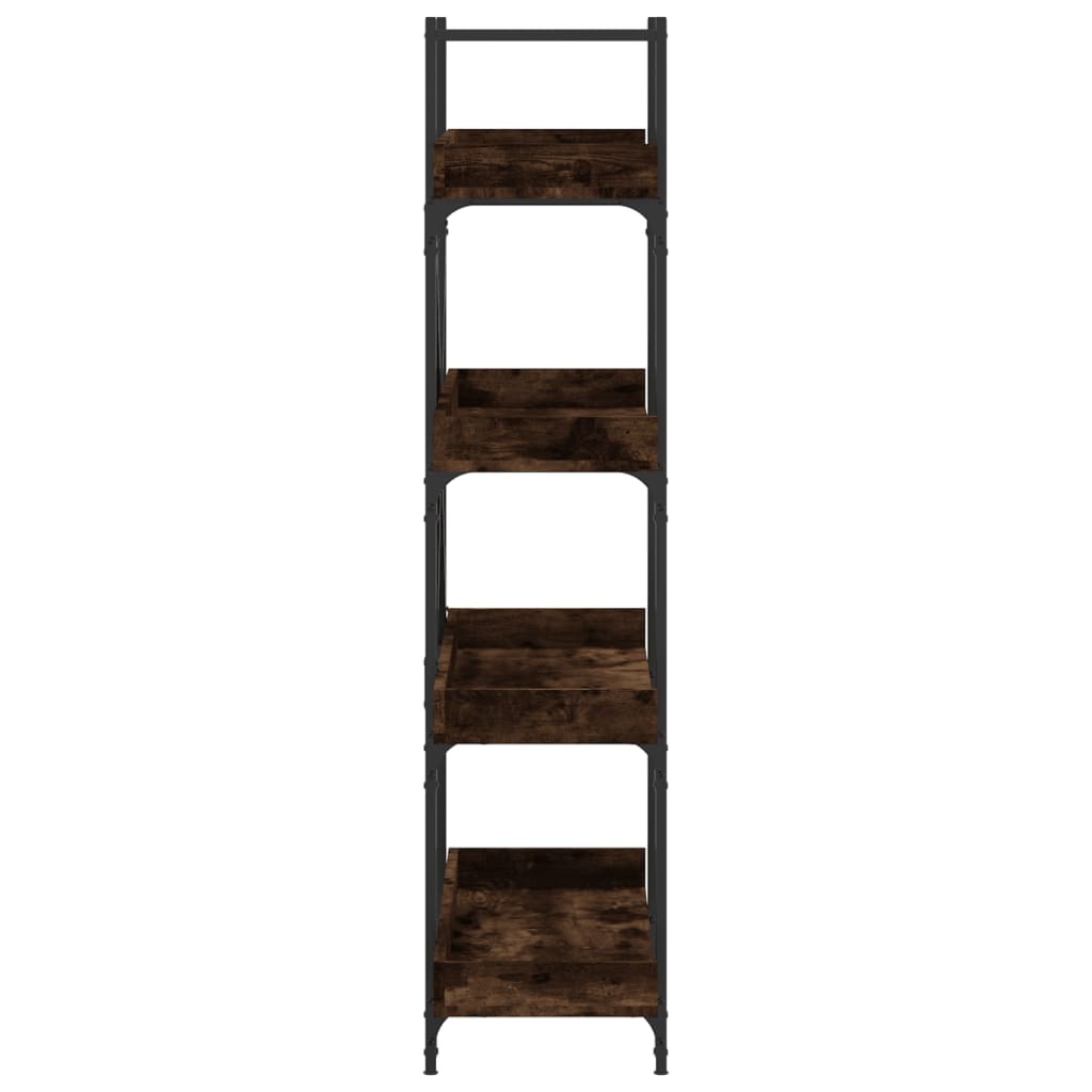 vidaXL Bookcase 4-Tier Smoked Oak 39.4"x13"x57.3" Engineered Wood