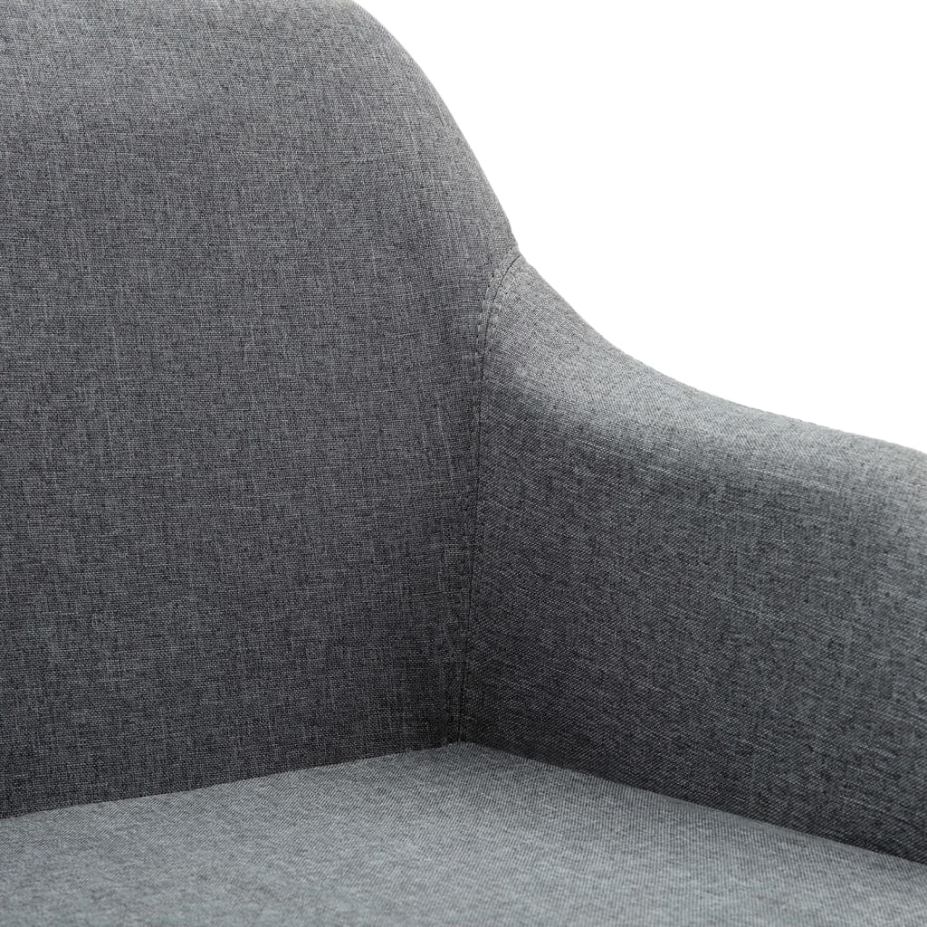 vidaXL Swivel Dining Chairs 2 pcs Light Gray Fabric