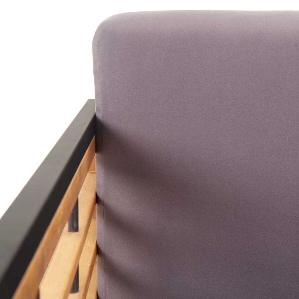 vidaXL Patio Chairs with Cushions 2 pcs Solid Acacia Wood Dark Gray