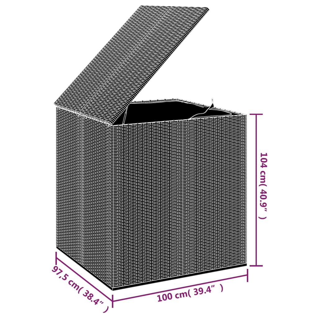 vidaXL Patio Cushion Box PE Rattan Brown