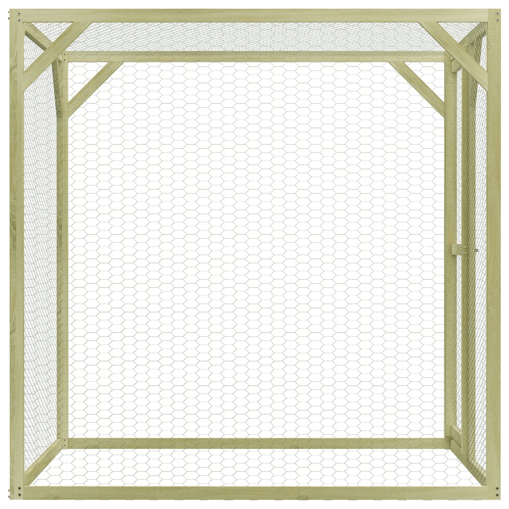 vidaXL Chicken Cage 4.9'x4.9'x4.9' Impregnated Wood Pine and Steel