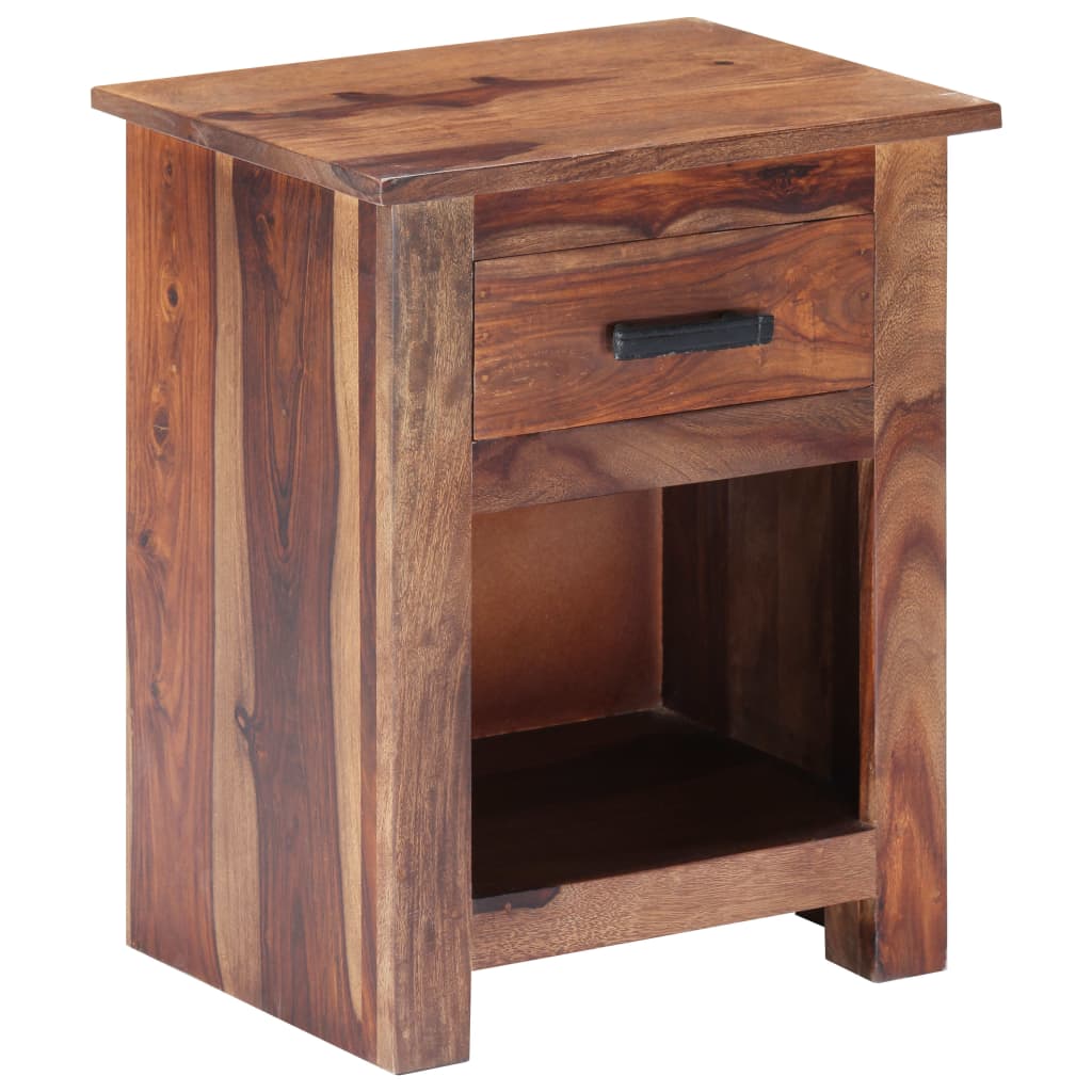 vidaXL Nightstand 15.7"x11.8"x19.6" Solid Sheesham Wood