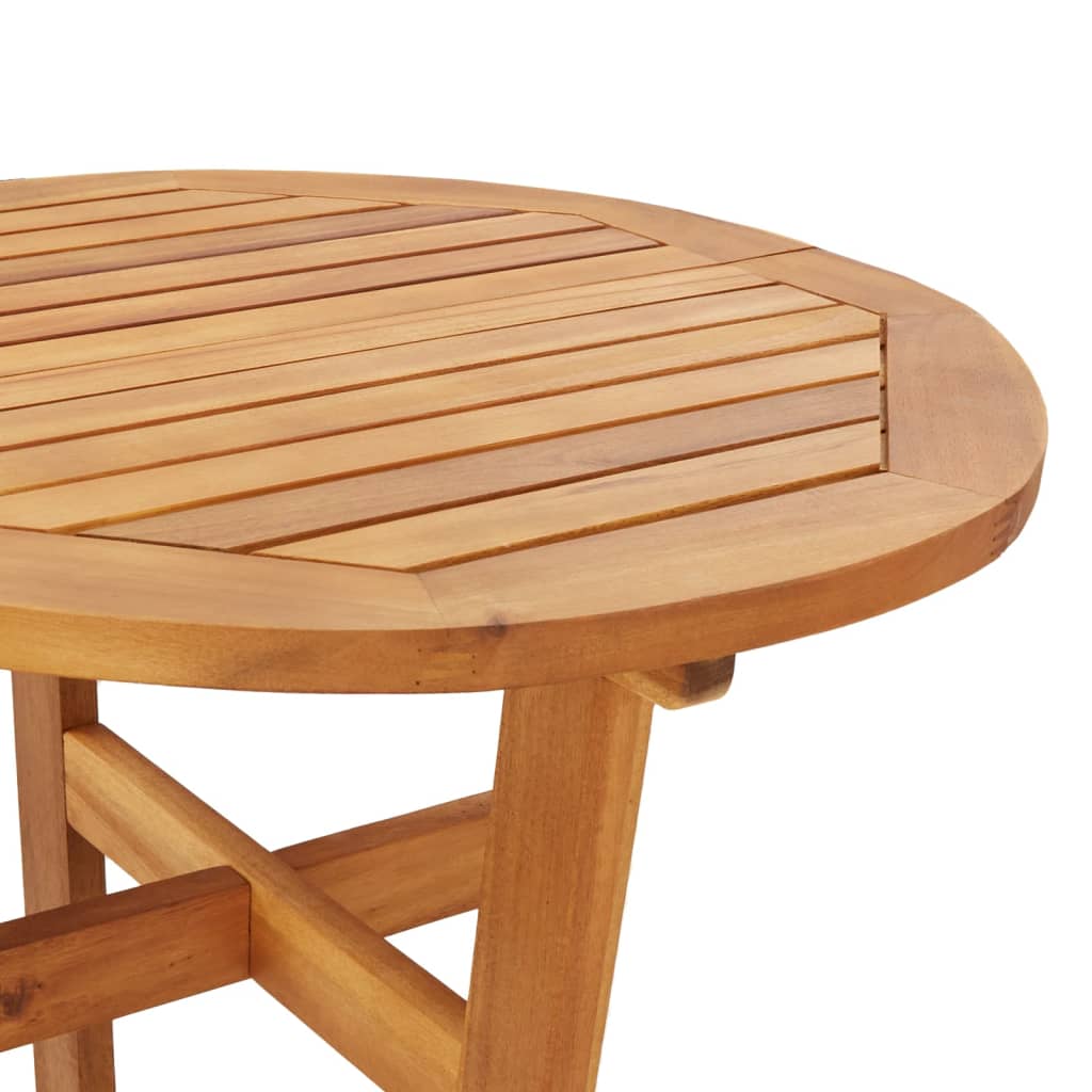 vidaXL Patio Bar Table Ø23.6"x41.3" Solid Wood Acacia