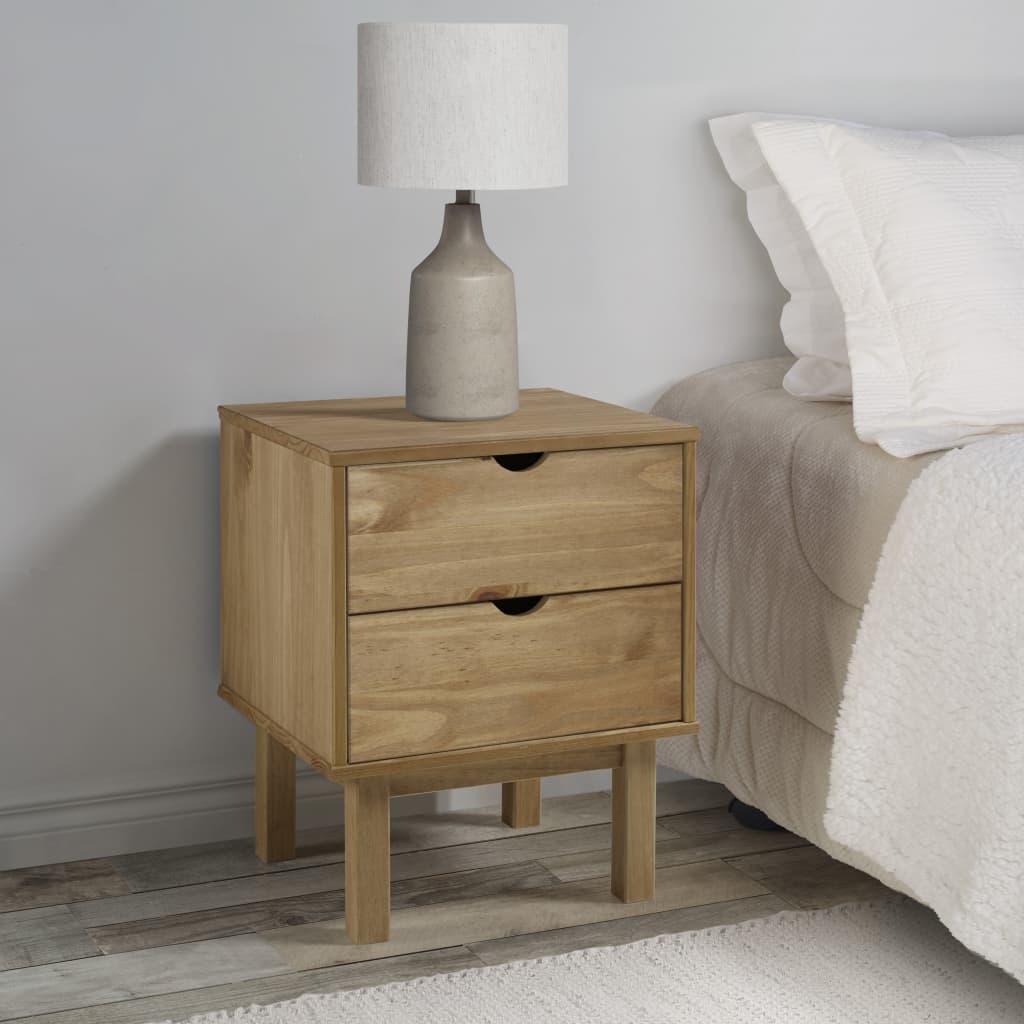 vidaXL Bedside Cabinet OTTA 17.7"x15.4"x22.4" Solid Wood Pine