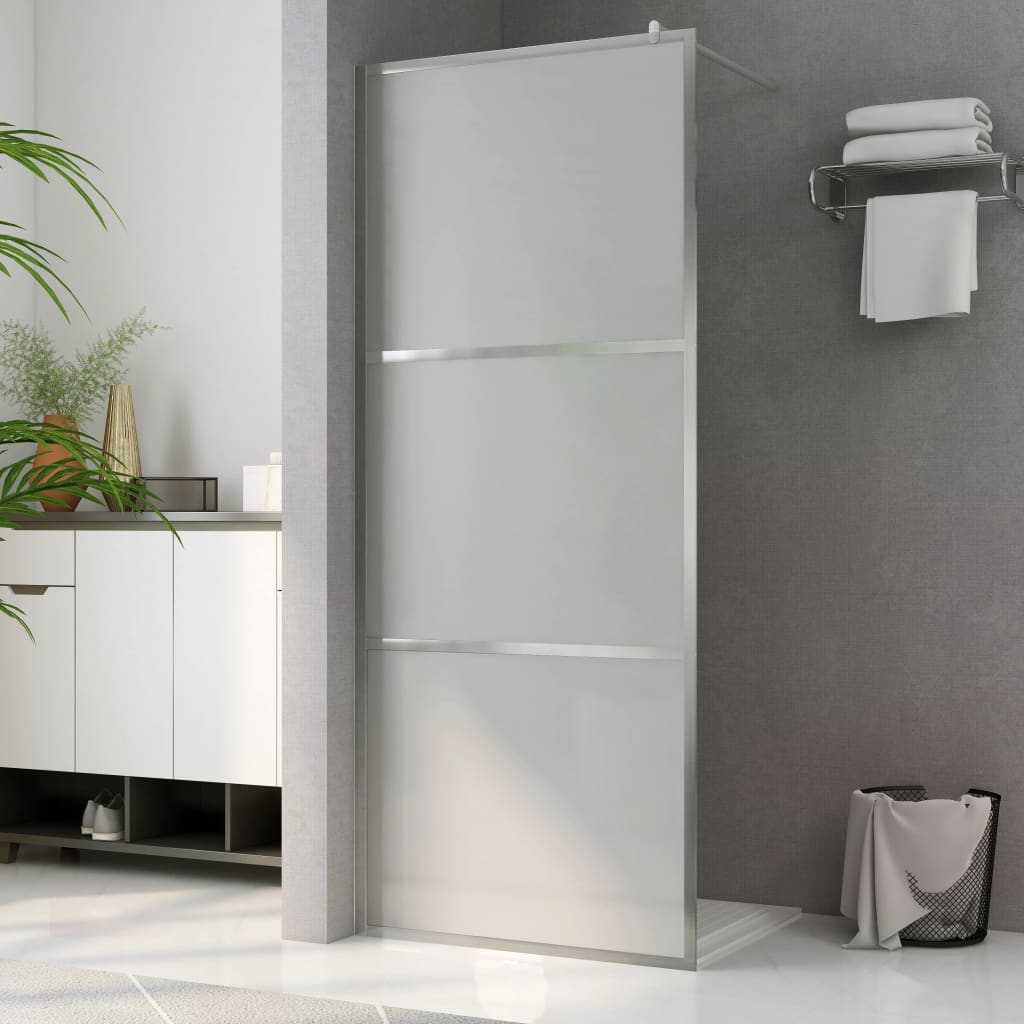 vidaXL Walk-in Shower Wall with Whole Frosted ESG Glass 39.4"x76.8"