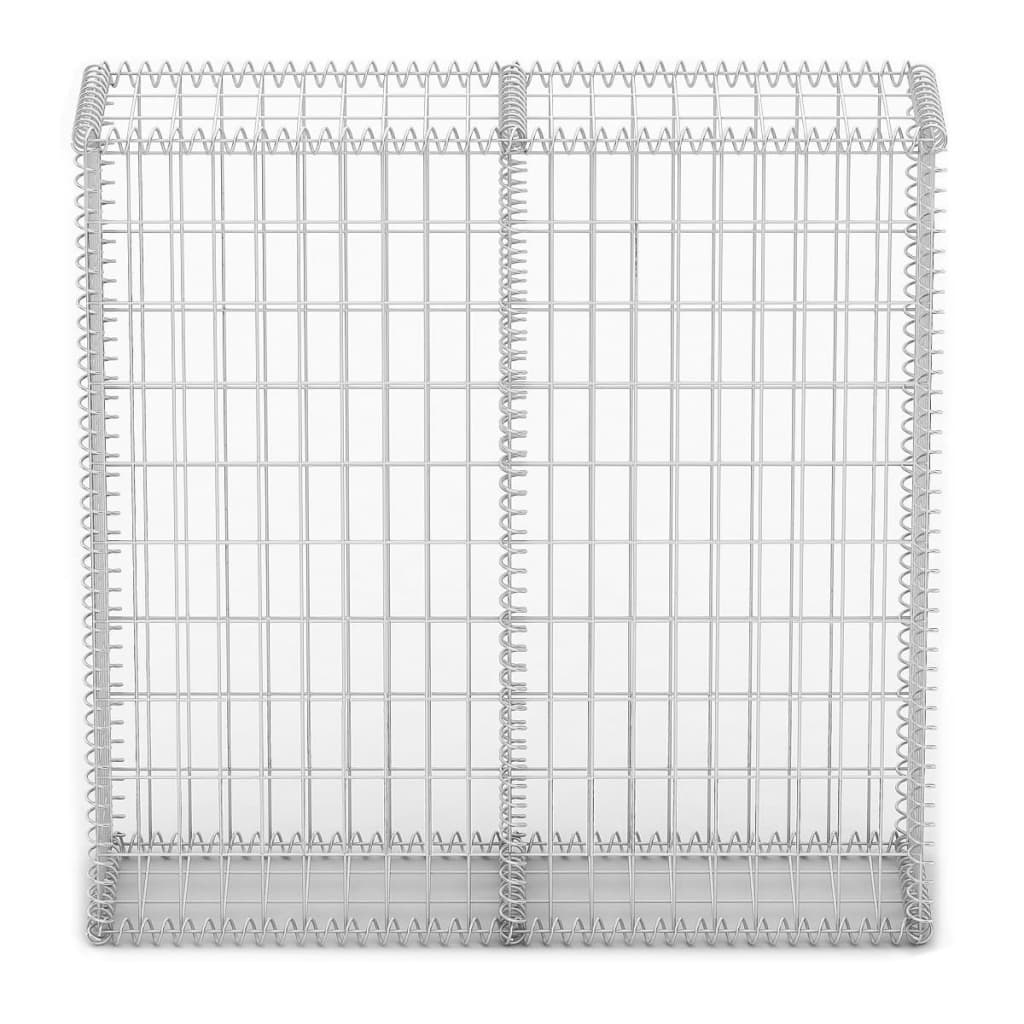 vidaXL Gabion Basket with Lids Galvanized Wire 39.4"x39.4"x11.8"