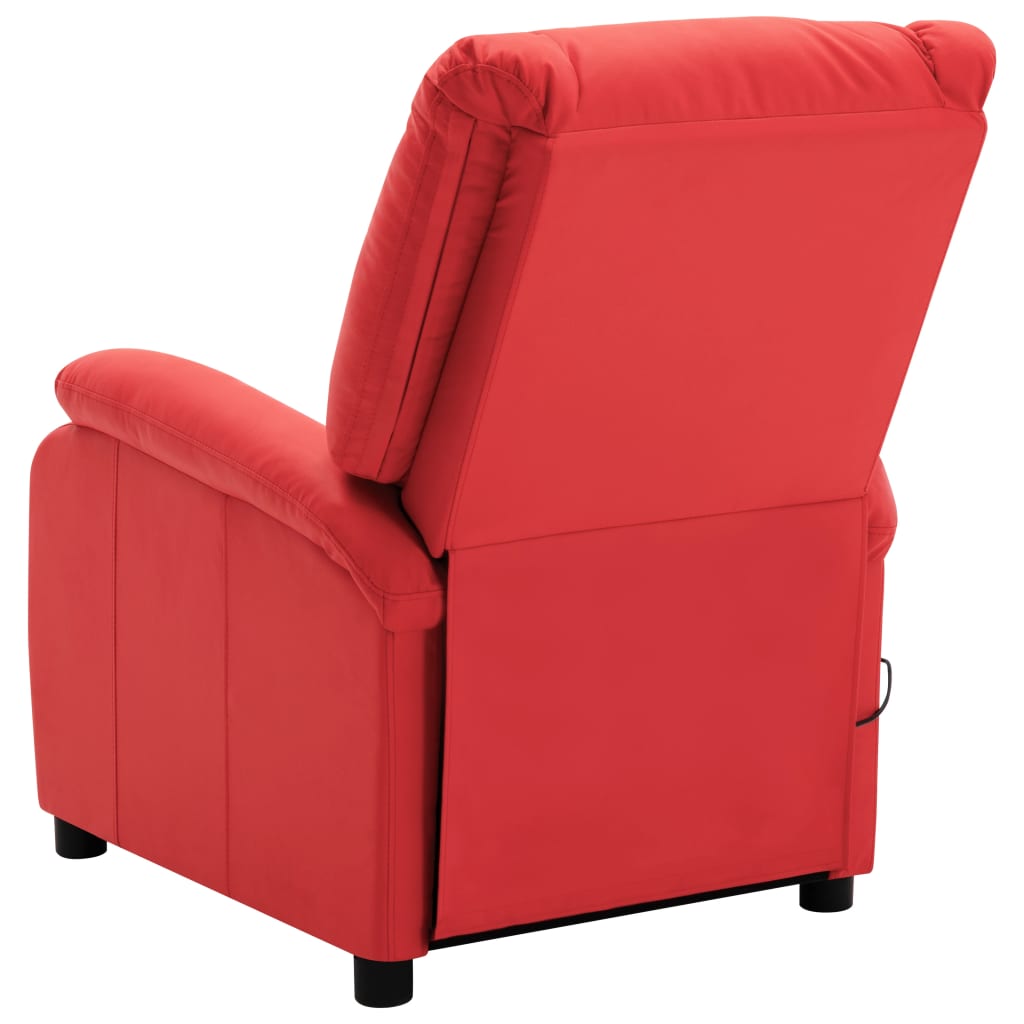 vidaXL Massage Recliner Red Faux Leather