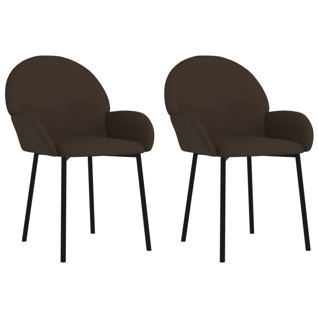 vidaXL Dining Chairs 2 pcs Brown Faux Leather