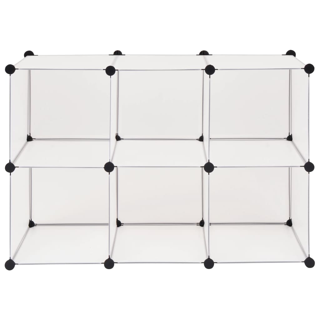vidaXL Storage Cube Organizer with 6 Compartments White