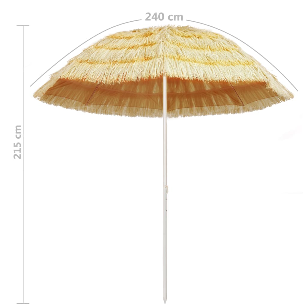 vidaXL Beach Umbrella Natural 94.5" Hawaii Style