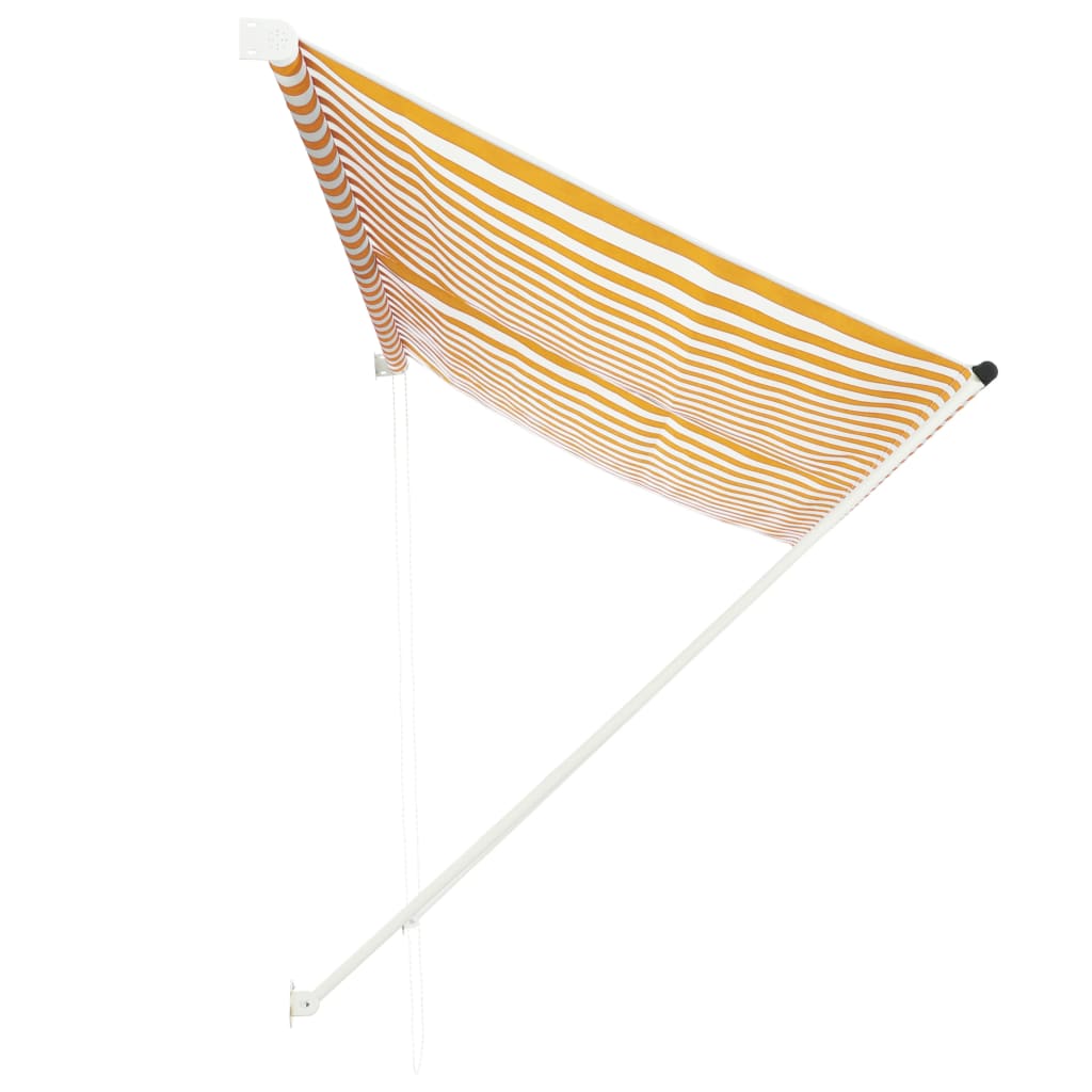 vidaXL Retractable Awning 118.1"x59.1" Yellow and White