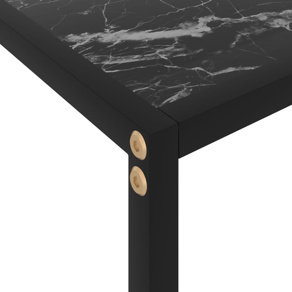 vidaXL Console Table Black 39.4"x13.8"x29.5" Tempered Glass