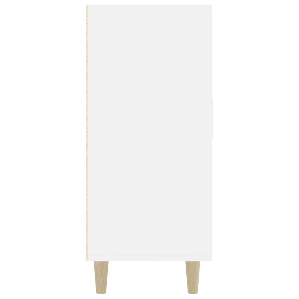 vidaXL Sideboard High Gloss White 35.4"x13.4"x31.5" Engineered Wood