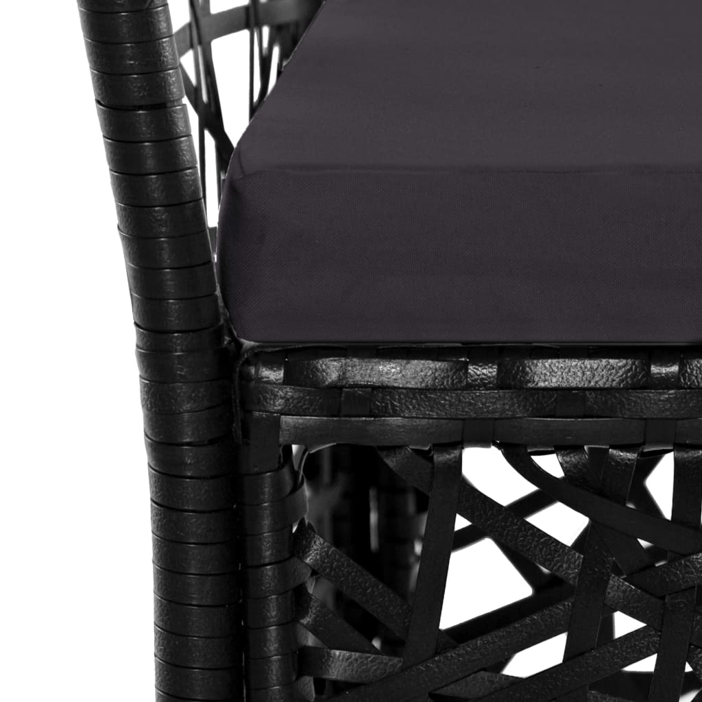 vidaXL 5 Piece Patio Dining Set Poly Rattan Black