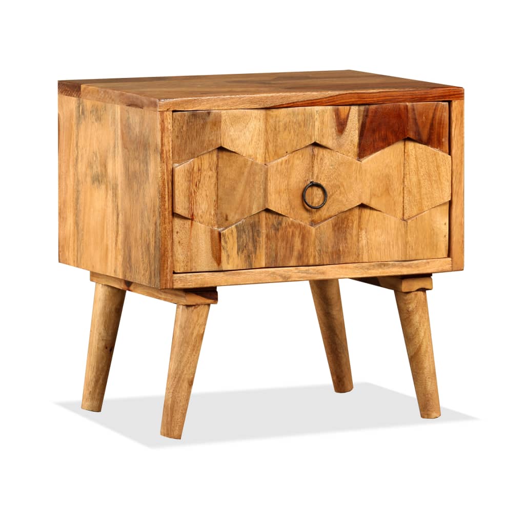 vidaXL Bedside Cabinet with 1 Drawer Solid Sheesham Wood