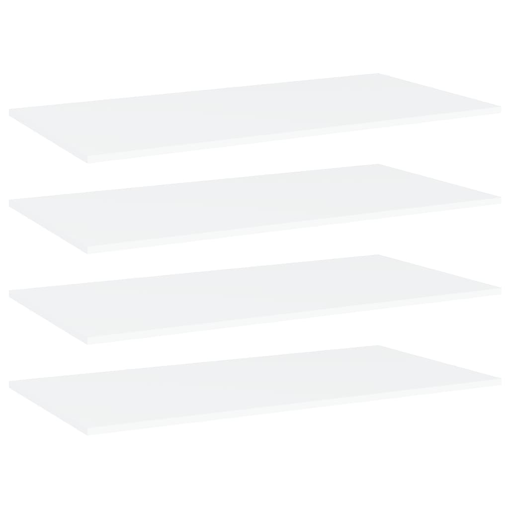 vidaXL Bookshelf Boards 4 pcs White 39.4"x19.7"x0.6" Chipboard