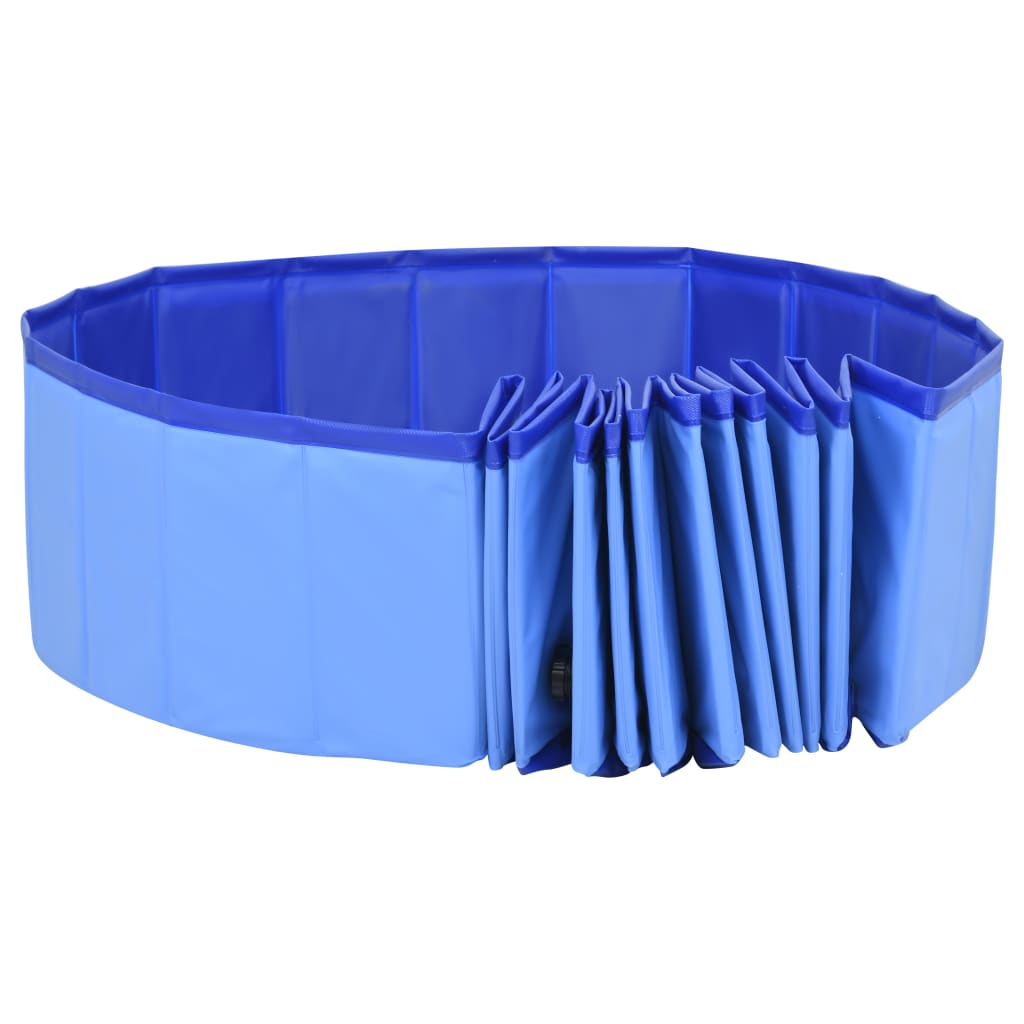 vidaXL Foldable Dog Swimming Pool Blue 118.1"x15.7" PVC