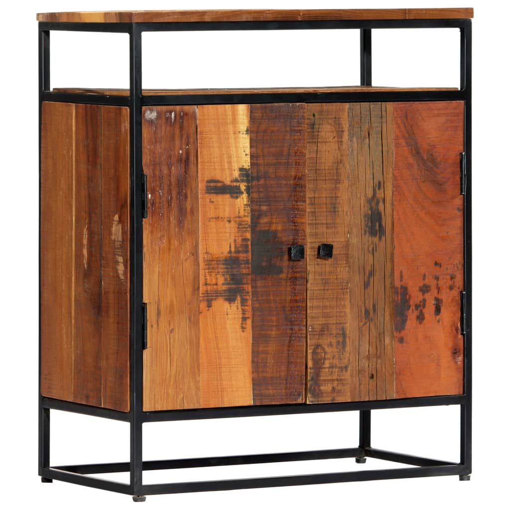 vidaXL Side Cabinet 23.6"x13.8"x29.9" Solid Reclaimed Wood and Steel