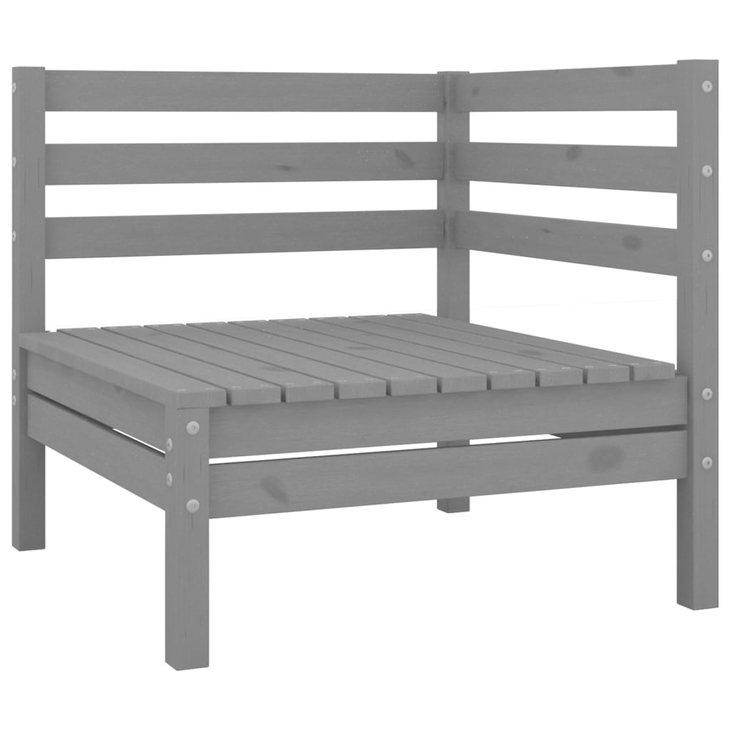 vidaXL 3 Piece Patio Lounge Set Solid Wood Pine Gray