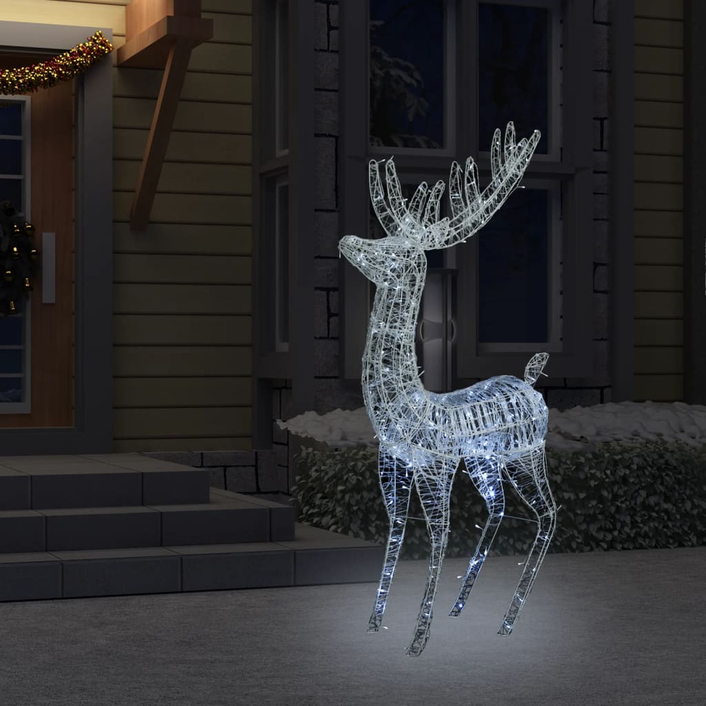 vidaXL XXL Acrylic Christmas Reindeer 250 LED 70.9" Cold white