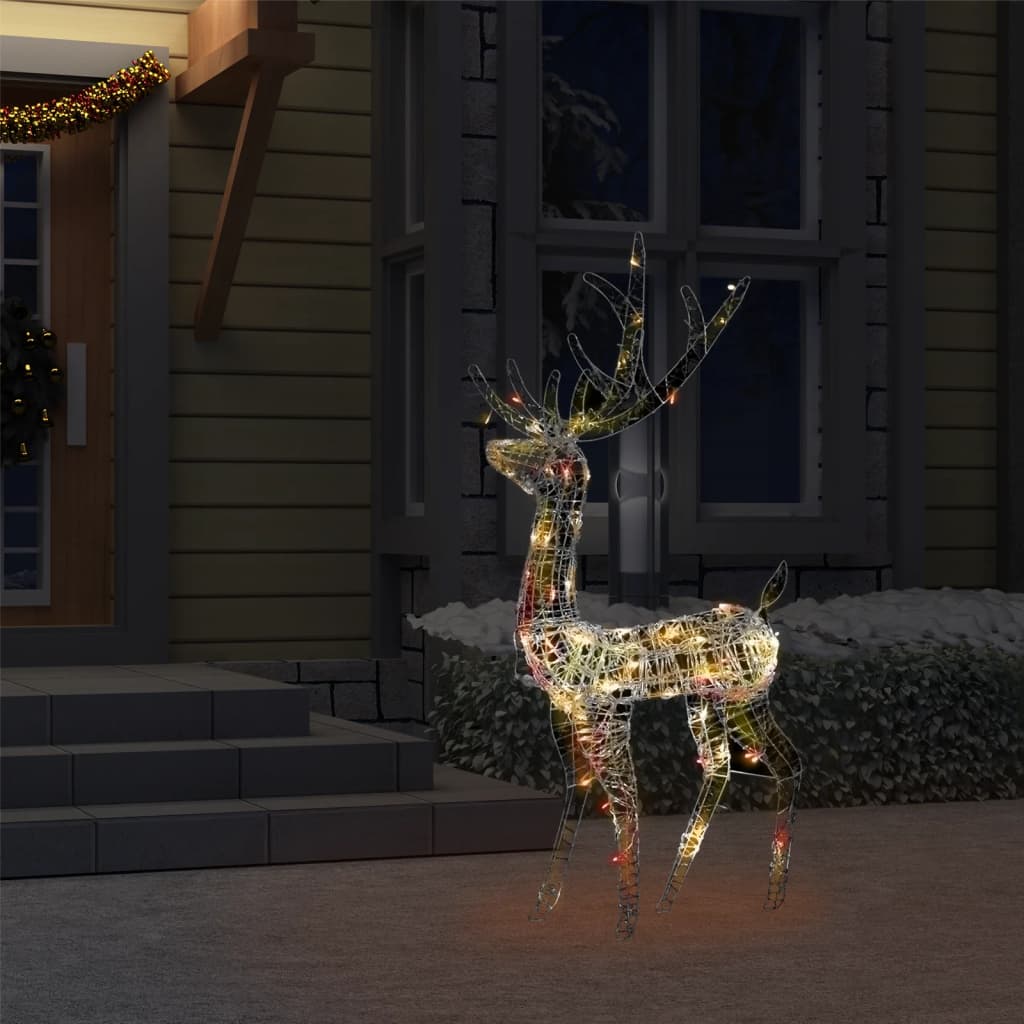 vidaXL Acrylic Reindeer Christmas Decoration 140 LEDs 50.4" Colorful