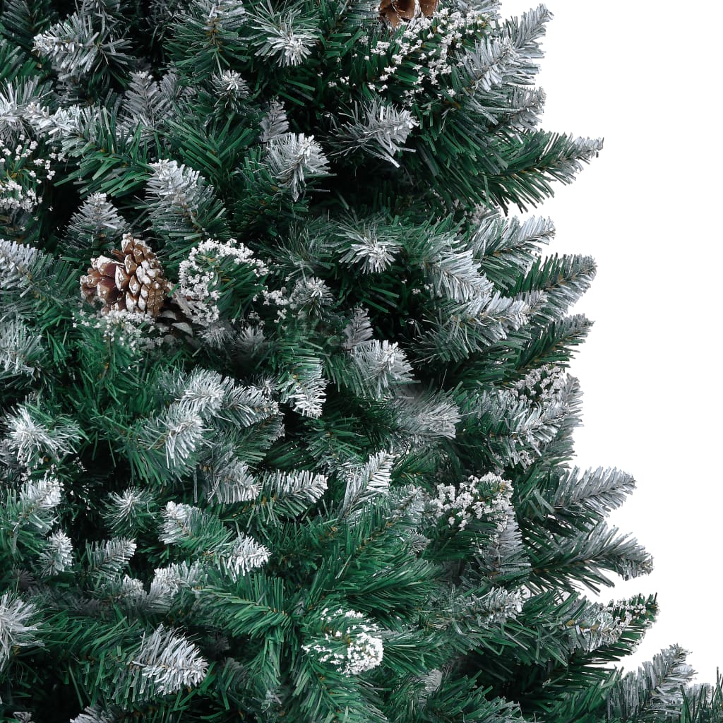 vidaXL Artificial Christmas Tree with Pine Cones and White Snow 6 ft